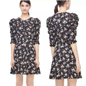 La Vie Rebecca Taylor Posey Ruched Floral Dress Mini Size Small